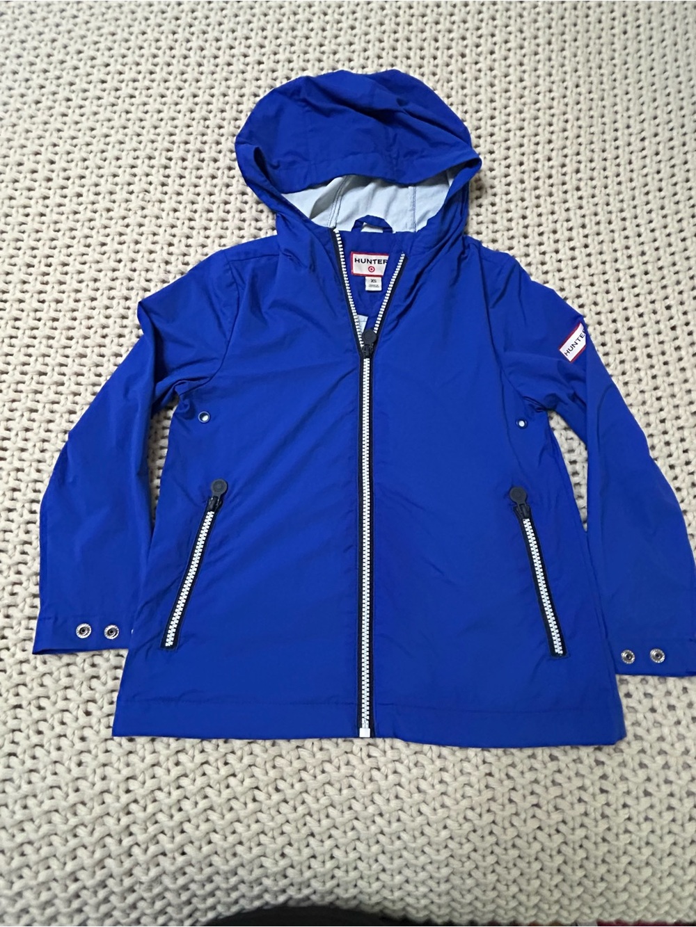 Hunter Kids' Hooded Windbreaker reaker- Royal Blue Size XS
